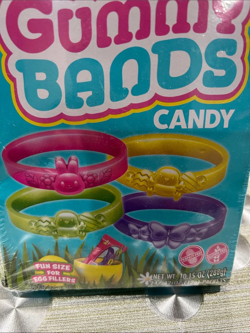 Flix Gummy Bands Candy 24-Pack - Pink, Yellow, Green, Purple